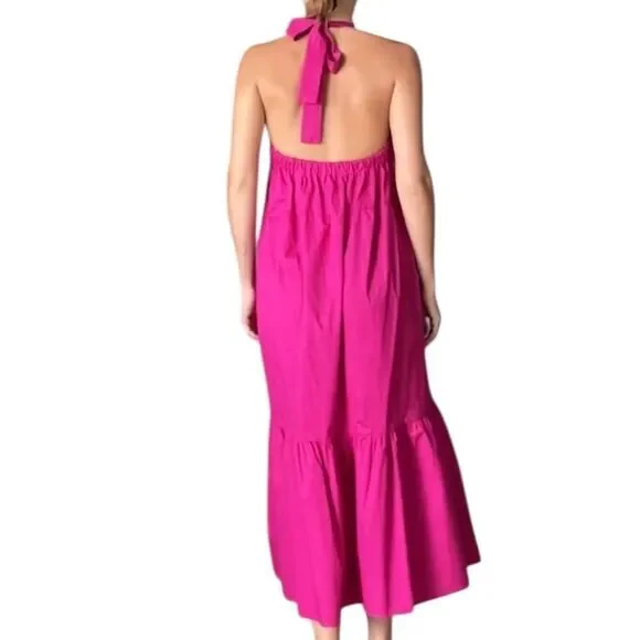 NWT Monica Nera Demi Midi Pink Dress Orchid Flower Size S - Picture 8 of 11